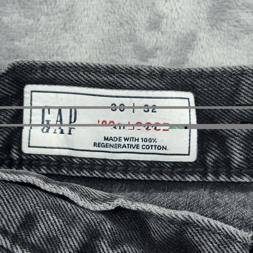Gap 90's Loose Jeans Mens Size 30x32 Fits 29x30 Black Button Fly Grunge Denim - Picture 6 of 11